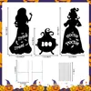 3 Decorações de Jardim de Bruxa Preta Grandes Halloween Estacas de Bruxa Silhueta Externa