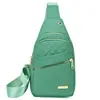 Nueva Bolsa de Pecho para Mujer, Bolsa Bandolera Cruzada de Hombro con Bordado de Rombos a la Moda, Mochila para Salir con Orificio para Audífonos de Gran Capacidad para Mujer al Mayoreo
