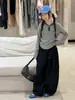 Conjunto de Moletom com Capuz Listrado para Meninas, Primavera e Outono, com Calça Larga Solta, Peça Dupla Casual Estilo Coreano para Crianças Mais Velhas