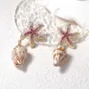 Pendientes de Aleación de Zirconio con Diseño Lindo Innovador Estilo Estrella de Mar Única Caracola Estilo Vacaciones Marinas de Ocio Transfronterizo