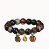 Pulsera de Vidrio con Ceniza de Incienso Multicolor para Hombres y Mujeres, Regalo de Pareja, Pulsera Tradicional de Bestia Tragadora de Oro, Joyería de Cuentas Budistas, Estilo Étnico