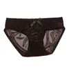 Roupa Íntima Sexy Transparente Feminina Renda Sedosa Cor Lisa Sem Costura Ultrafina Confortável Tentação Calcinhas Femininas com Laço Verão