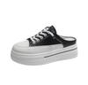 Zapatos Blancos con Punteras y Medias Zapatillas para Mujer, Suelas Gruesas, Zapatos con Plataforma Interna para Aumentar Altura, Nuevo Estilo Verano 2025, Moda para Usar por Fuera, Versátiles y Casuales