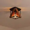 Exclusivo transfronteiriço para estilo retro rural americano criativo personalizado madeira ferro forjado LED 110V embutido luminária de teto