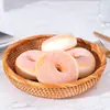 Bandeja de almacenamiento de ratán de Vietnam al por mayor plato para frutas y verduras postre dulces cesta tejida multifuncional cesta tejida cesta de frutas tres piezas