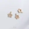 Chapado en Oro de 14K Electroplateado Micro-Pavimentado Circonita Estrella Luna Serie Estrella Colgante Pequeño para Pulsera de Bricolaje Pendientes Colgante de Joyería