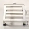 Estante de Almacenamiento para Macetas de Acero Inoxidable de Pie Sin Instalación Soporte de Cocina Lavadora Balcón