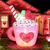 Expositores Infláveis Decorativos para Shoppings para Pontos de Foto, Decorações Infláveis de Rosas, Modelos Criativos de Desenho Animado em Formato de Coração que Chamam a Atenção