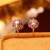 Pendientes Morados Explosivos de Zirconia, Exquisitos, Compactos, de Gama Alta, Modernos, Elegantes y Populares, Joyería para Piercing de Oreja
