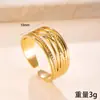 Anillo de Acero Inoxidable de Nuevo Estilo Transfronterizo con Líneas Huecas Multicapa, Moda Tendencia Fábrica de Joyería de Acero de Titanio Chapado en Oro de 18K