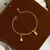 Estilo Chinês Tendência Novo Nicho Disco Contas Sorte Amendoim Pulseira Feminina Pulseira Banhada a Ouro Areia Fornecimento Atacadista