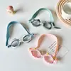 Gafas de natación para niños con diseño de unicornio lindo, antivaho, para aprender a nadar, gafas de dibujos animados con correa ajustable