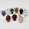 Cristal natural 1 pulgada llavero calavera colgante adornos accesorios de Halloween regalo divertido decoración oscuro