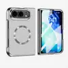 Adecuado para iPhone Duo: funda de teléfono magnética plegable con acabado electrochapado brillante, película protectora integrada y diseño a prueba de caídas