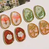 Accesorios Metálicos Flor Seca Ovalados Vintage para Manualidades Pinzas para el Cabello Pendientes Zuecos Funda de Teléfono Accesorios Decorativos Venta al por Mayor