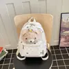 Mochila de urso de desenho animado, mochila fofa de bichinho de pelúcia, mochila escolar doce para estudante, mochila casual, mochila escolar para estudante com laço