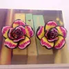 40mm cerâmica macia vintage flor flor rosa grande handmade diy adorno de cabeça antigo acessórios de cabelo colar material de joia de palco