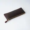 Nuevo Estuche de Cuero de Vaca de Primera Capa para Bolígrafos Cubierta Protectora Negocio Hecho a Mano Cuero Genuino Cubierta para Lápiz Bolígrafo Bolsa Sencilla para Guardar Bolígrafos