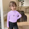 Camiseta Básica Feminina Quente de Gola Meia-alta Inverno Outono e Inverno Nova Roupa de Inverno Crianças Maiores Roupa Íntima Infantil Aconchegante Veludo Infantil Menina