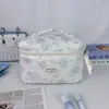 Fornecimento Exclusivo Transfronteiriço de Necessaires de Algodão Estampadas Florais, Bolsas de Viagem Portáteis de Grande Capacidade, Bolsas de Armazenamento de Cosméticos Portáteis Acolchoadas
