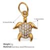 Estilo Ins Estilo Playa Exquisito Incrustado Strass Estrella de Mar Cocotero Colgante DIY Colgante de Collar Accesorios para Pulsera de Acero Inoxidable