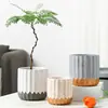 Maceta de cerámica, estilo europeo, para uso doméstico, interior, blanca, de alta gama, tamaño pequeño, para plantas verdes, plantas en maceta y orquídeas, adorno decorativo especializado