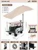 Carro de camping para exteriores, carretilla de mano plegable, carro de picnic de camping extragrande, remolque pequeño con barra de tiro, remolque pequeño para venta en puesto