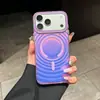 Funda magnética para teléfono Apple 18 con patrón de ondas, adecuada para iPhone 17 Pro Max, cambio de color aurora, funda protectora anticaídas 16