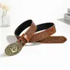 Cinturón Nuevo de Mezclilla Transfronterizo, Cinturón de Empalme con Remaches Redondos de Alta Gama Personalizado, Cinturón de Moda Retro, Cinturón de Cintura para Mujer