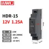 Fuente de alimentación conmutada Mingwei H-15-24V montada en riel, 30W, tamaño compacto, 5V CC, -60-12