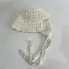 Moda Sombrero Loli de Encaje Tejido de Seda Helada con Espalda Abierta y Cordones para Mujer, Sombrero de Pescador Transpirable para Sombra y Protección Solar para Primavera y Verano