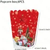 Set de plato y vaso de papel de Santa Claus, vajilla desechable, suministros para fiesta de decoración navideña, caja de dulces, caja de galletas de arroz