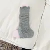 Calcetines sin pies estilo ballet con bordes rizados, estilo fino de verano, calcetines huecos para la pantorrilla, combinados con zapatos pequeños de cuero y calcetines largos