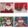 Nuevo mantel individual decorativo de tejido de punto transfronterizo de Mingguan, muñeco de nieve de Papá Noel, tapete aislante de dibujos animados, venta al por mayor transfronteriza