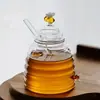 Frasco de Almacenamiento de Miel, Botella de Miel Simple Transparente para el Hogar con Tapa, Recipiente Sellado de Miel de Vidrio de Borosilicato Alto
