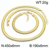 Estoque de Fábrica Aço Titânio Estilo Indiferente Corrente Osso de Cobra Lisa Macia Conjunto Colar Clavícula Ouro 18k Corrente Osso de Cobra Joias Femininas