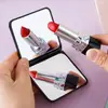 Espejo de Maquillaje Portátil, Espejo de Tocador, Espejo de Princesa, Plegable Portátil de Moda Simple Mini Cuadrado Doble Cara
