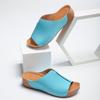 Comércio Exterior Transfronteiriço Europeu e Americano 2024 Primavera e Verão Novas Sandálias Femininas Exterior Vestir Sapatos Confortáveis Cunha Sola Grossa Chinelos Simples para Mulheres