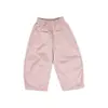 Bolas de Arroz Pegajoso Roupas Infantis 2026 Elegante Bolso de Uma Palavra Botões Costurados Calças de Perna Curva para Crianças Roupa de Outono Calças Casuais para Meninas