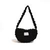 Grande capacidade moda coreana estilo bolsa de ombro plissada feminina 2024 nova internet celebrant bolsa de axila estilo estrangeiro cor sólida bolsa de bolinho
