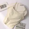 Sujetador tipo camisola con doble tirante y tirantes finos, top sin mangas blanco de verano para mujer, adecuado para usar como capa interior o exterior en verano