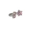 Anillo labial de barra de titanio G23 transfronterizo, incrustado en cobre, aretes de flor de circonita Aobao, moda, triangular, para dientes internos, anillo de hueso de oreja de herradura