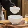 Jingdezhen Porcelana Blanca Tazón de Arroz Simple Blanco Puro Tazón de Sopa Hogareño Tazón de Fideos Color Bajo Esmalte Cerámica Tazón de Arroz traje Fábrica Venta al por Mayor