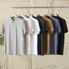 Deslocamento Urbano! Camisa Polo de Negócios 7A Resfriamento Gelado Antibacteriana Sem Costura Secagem Rápida, Respirável Masculina de Verão Manga Curta com Gola