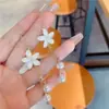 Pendientes Franceses de Pétalos Dulces con Borlas Largas para Mujer Pendientes de Diseño Nicho Pendientes Estilo Viaje y Vacaciones Forma de Flor