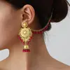 Venta Directa de Fábrica Pendientes de Aleación Ecológica de Colores con Borla Pendientes de Aleación Bohemios de Jaula de Pájaros con Cascabeles