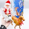 Contas de escalada elétricas Papai Noel escada de escalada simples escada de escalada dupla carrinho de veado com paraquedas escalada de chaminé corda de escalada brinquedos de Natal