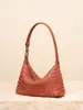 Bol Nuevo Tejido a Mano para Mujer de Principios de Otoño, Bolso para Lonchera de Cuero Suave, Bolso Hobo para Debajo del Brazo, Bolso Dumpling, Bolso Tofu Versátil de Lujo Ligero