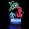 Lámpara de mesa LED tricolor con luz nocturna 3D de Spiderman, Iron Man, Capitán América, Deadpool, Star Wars. Venta al por mayor transfronteriza.