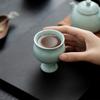 Mo Jilan Creme Concentrado Verde Xícara de Chá Cerâmica Antiga Pé Alto Conjunto de Chá Kung Fu Xícara Individual Doméstica Xícara de Degustação de Chá Xícara Simples do Mestre